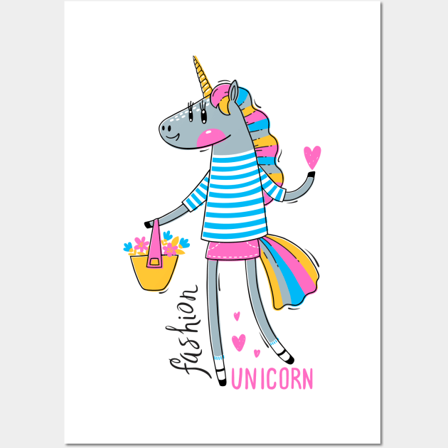 Unicorn Fashion Wall Art by Mako Design 